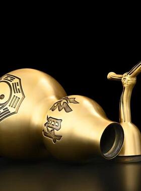 铜葫芦摆件铜开口葫芦挂件家居客厅玄关办公室工艺品装饰摆件