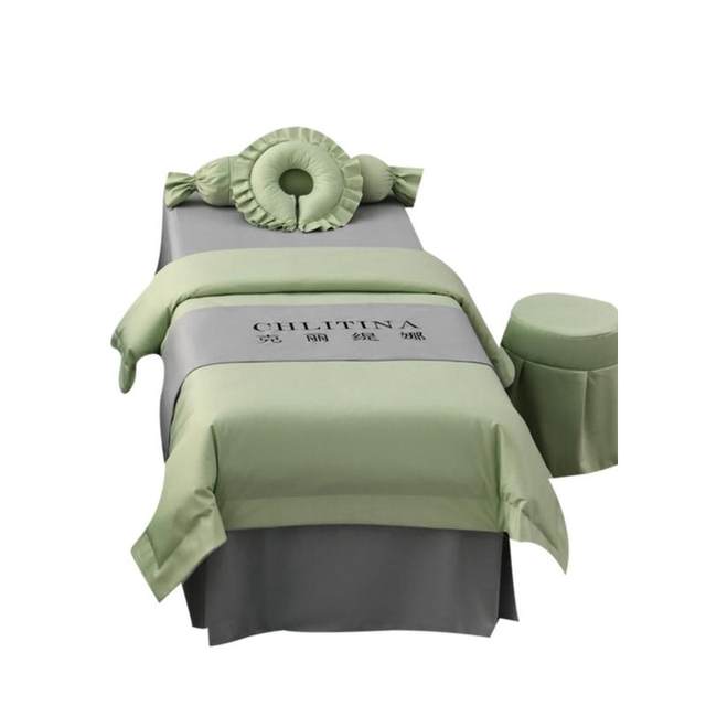 High-end light luxury beauty bed cover four-piece set cotton beauty salon hair washing massage massage bed sheet bed cover all seasons