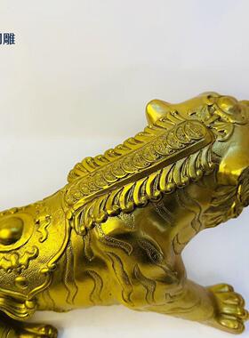 黄铜老虎虎啸山林铜摆件黄铜老虎摆件家居办公室开业送礼