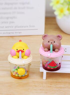 水果缤纷小摆件可爱动物卡通猪公仔家居桌面装饰品少女心生日礼物