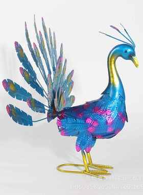 爆款美丽的大型金属孔雀雕像雕塑花园庭院艺术家居装饰摆件鸟