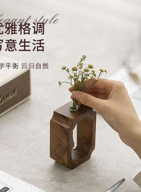 免打孔壁挂花器迷你水培插花器中式玻璃简约桌面艺术花瓶摆件