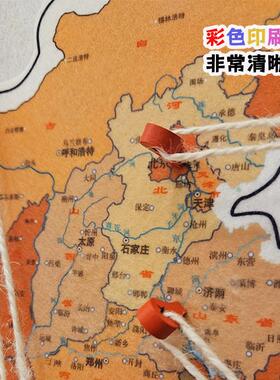 地图旅行照片墙贴中国足迹打卡标记墙面装饰毛毡板网红市级办公室