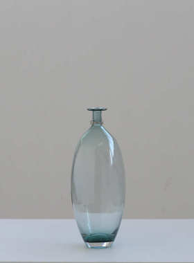 餐桌小口bx花器玻璃摆设简约高档轻工艺品花瓶刻摆件精磨样板间奢