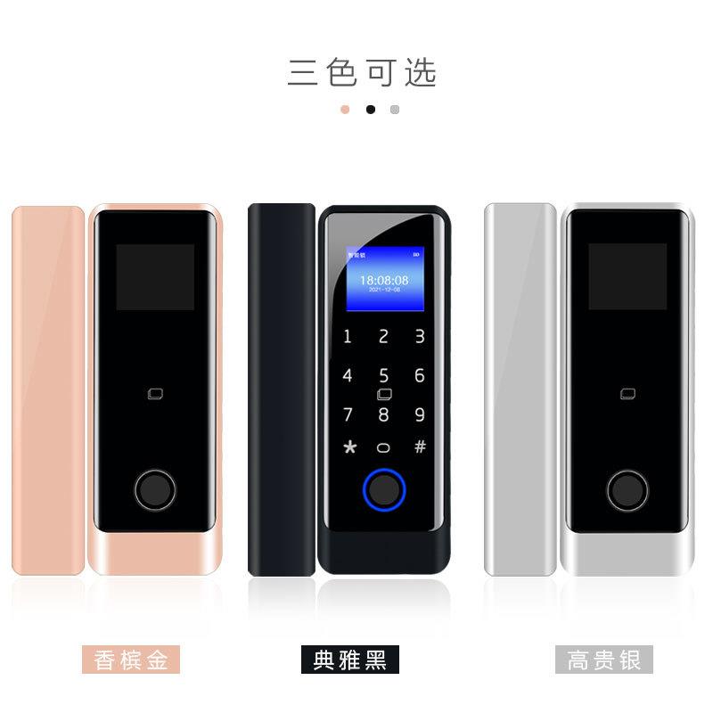 Glass door password lock, punch-free metal shell, office fingerprint lock, attendance single and double door, smart lock manufacturer