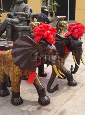 60高纯铜大象摆件吸水象风水象铸铜大象工艺品办公室摆放铸铁大象