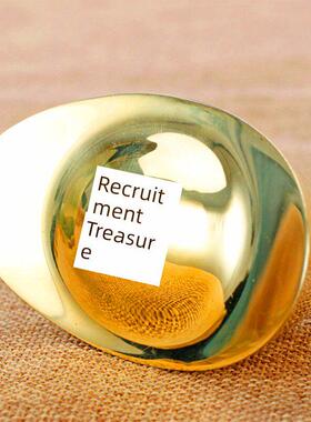 纯铜实金引财元宝，家居工艺品，佛坛聚宝盆，财神展示元宝