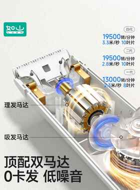 乳山宝宝电动理发器超静音自动吸发熊猫宝宝礼盒剃须新生儿电动理