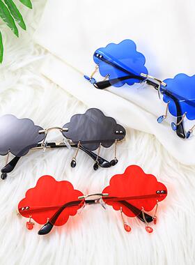 UV400 ndy Tassel Sunglasses Fashion Retro Rimless Sun Glasse
