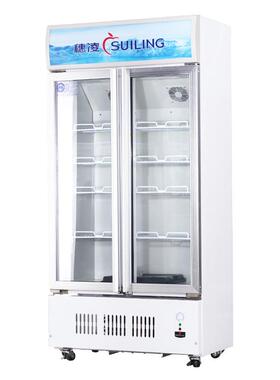 穗凌双门冷柜饮料柜单温风冷保鲜柜豪华大容量水果柜