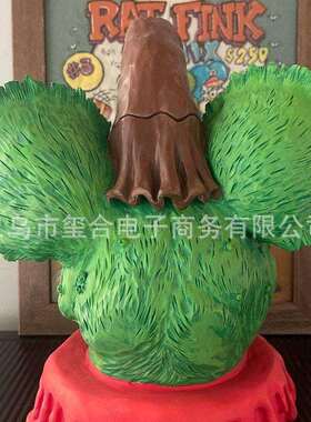 跨境新品Rat Fink Head Figure Big Daddy老鼠芬克头图大爸爸树脂
