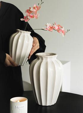 正品美式覆绿陶花瓶瓷客古厅插花高级感鲜花水培植干 干燥花假花