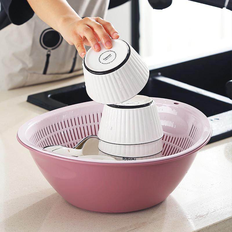 双层洗菜盆沥水篮塑料家用水果盘漏盆家用多功能圆形洗菜盆水果篮,淘宝优惠券,粉丝福利购,淘宝优惠卷