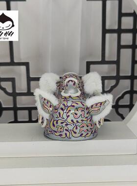 BUHU醒狮汽车摆件 中控招财装饰国风广东特色纪念品手板