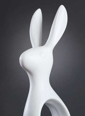 兔子北欧摆件轻奢黑白简约创意家居摆设酒柜房间客厅电视柜装饰