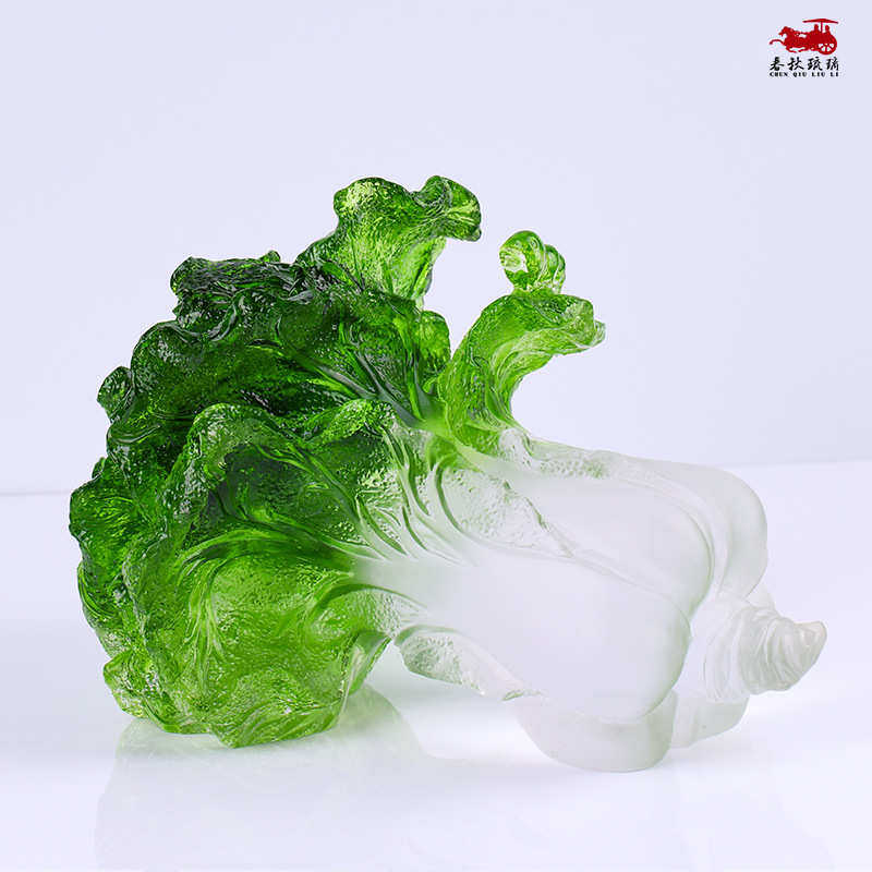 琉璃白菜招财百财工艺品摆件店铺开业礼品客厅玄关酒柜中式装饰品,淘宝优惠券,粉丝福利购,淘宝优惠卷
