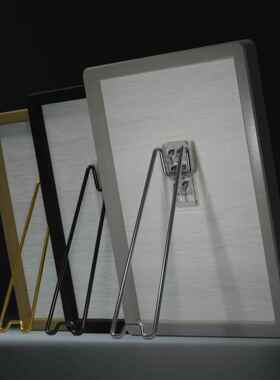 Y73黑色铁包塑桌面相框支架照片画框架平板托架立式奖牌证书摆台