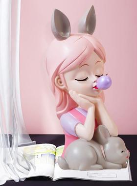 轻奢女孩摆件北欧创意客厅玄关电视柜酒柜卧室生日礼物家居装饰品