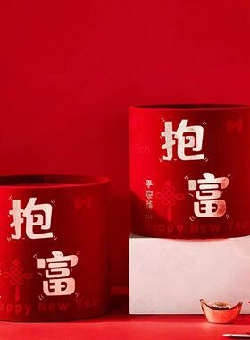 乔迁之喜福桶仿真花艺新年摆件客厅装饰新婚花束发财果红果仿生花