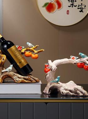 中式创意红酒架摆件轻奢高档客厅家居餐边柜装饰品酒柜收纳架子