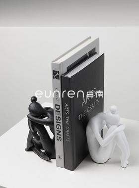 现代简约抽象人物书挡摆件样板房客厅电视柜家居书房书立软装品