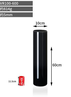 高档摔黑色花瓶圆柱PC塑彷陶耐瓷轻奢花简约法式插花桌面料落地水