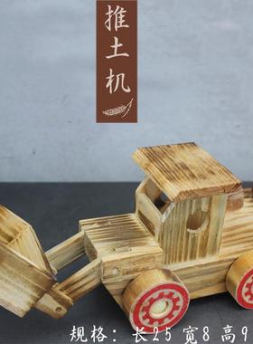 旅游景区热卖木质摆件工艺挖掘机推土机八一坦克 军车 儿童玩具