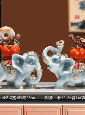 【新款】吉祥如意大象创意流沙摆件客厅玄关书房酒柜乔迁喜庆大号