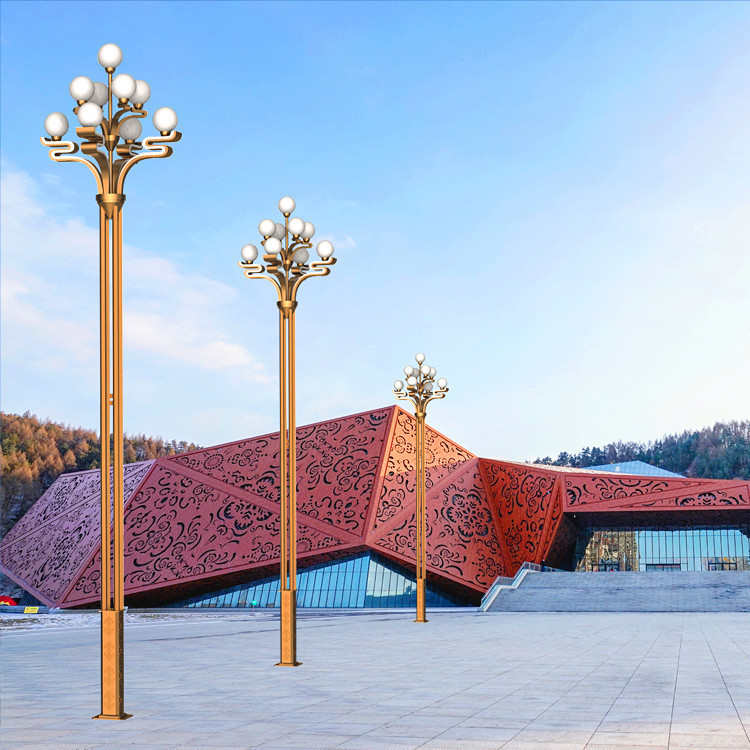 10-12米LED玉兰灯户外道路市政工程广场亮化组合灯高亮造型景观灯 - 图0