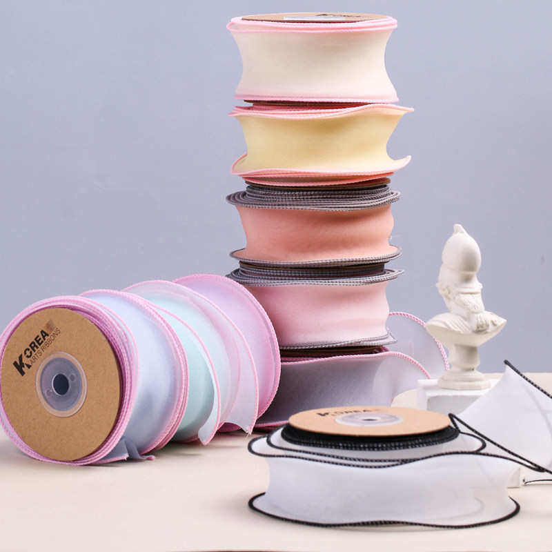 彩边雪纺透纱织带 DIY蝴蝶结发饰花店鲜花包装双边烤边鱼尾纱带,淘宝优惠券,粉丝福利购,淘宝优惠卷