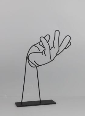 现代简约抽属象线框人物金房036摆件客柜厅样板电视售楼处家居装