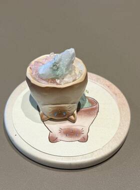 猫猫水晶盲盒PAL原石办公桌面摆件装车饰卡可爱通汽好运礼物同事