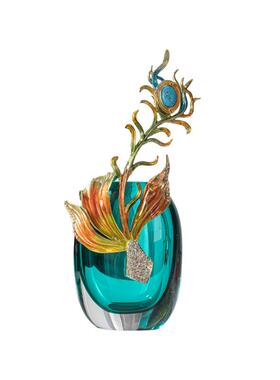 珐琅彩琉璃花瓶摆件客厅酒柜电视柜新婚新居装饰造型家居居家