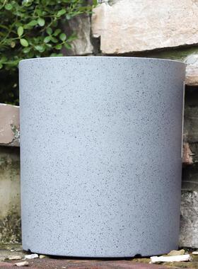 仿水泥塑料大号家用发财树散尾葵大型绿植圆形种植盆仿陶瓷养花盆