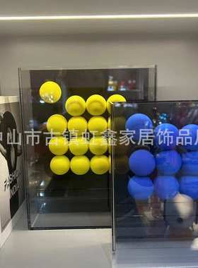 现代亚克力海绵球装饰画创意摆件相框客厅家居桌面克莱因蓝装饰品