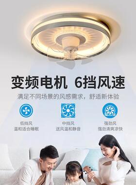 摇头卧室风扇灯2026新款主卧灯轻奢感房间餐厅led吸顶灯圆灯