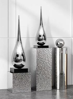 水滴雕塑不锈钢客厅玄关电视柜悬挂装饰品摆件家居饰品天花板吊饰