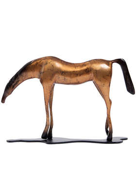 艺贝子新中式轻奢黄铜动物摆件办公室书房铜马摆设客厅艺术软装饰