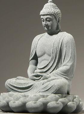 苏小瓷 佛像坐佛像释迦摩尼如来佛首佛头佛系供奉装饰摆件