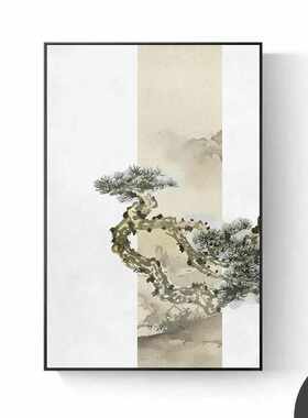 玄关松竹梅国风中式中新禅意迎客松壁画装饰画客厅挂画书房茶室