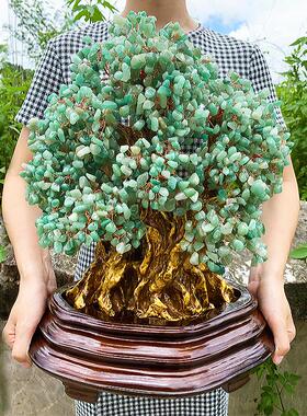 黄晶发财树酒柜装y0020饰品摆件家水居厅电视柜客摆设创意小招钱