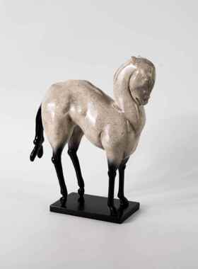 新中式复古树脂马雕塑艺术摆件展厅酒店会所玄关书房电视柜装饰品