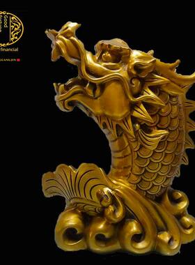 铜龙鱼摆件，纯铜鱼，龙财，铜鲤鱼聚财，生菜，生菜，吉祥物，家