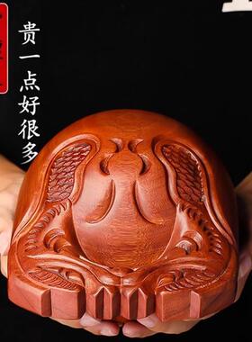 紫檀木木鱼法器实木老式木鱼佛门寺院家用摆件打击乐器台湾小木鱼