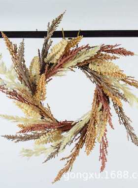 2024款批发53CM仿真泡沫珠子麦穗大圆圈家居办公造景装饰挂摆件