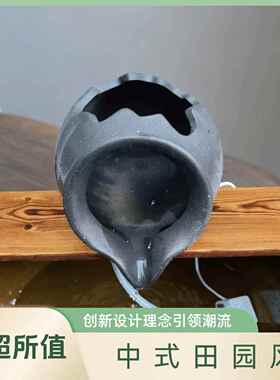 陶瓷水流装置鱼缸过滤器流水循环摆件陶瓷壶创意庭院景观DIY古养