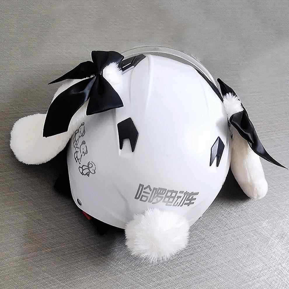 可拆可爱头盔兔耳朵装饰品机车摩托电动车女骑滑雪骑行头盔配饰,淘宝优惠券,粉丝福利购,淘宝优惠卷