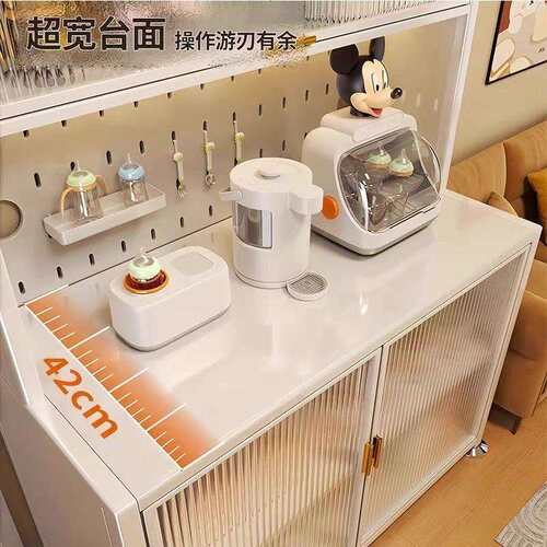 婴儿喂养台新款厨房收纳柜大容量婴儿物品桌子床头收纳落地带移动 - 图2