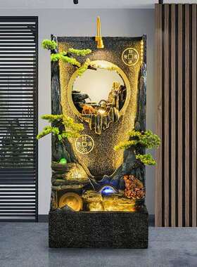 石磨水幕墙流水屏风别墅庭院假山鱼池造景喷泉循环水装饰景观摆件