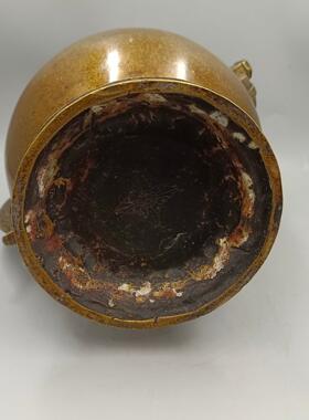 古韵斋 仿古铜龙嘴龙把大肚壶铜酒壶大号家居装饰工艺品 古玩